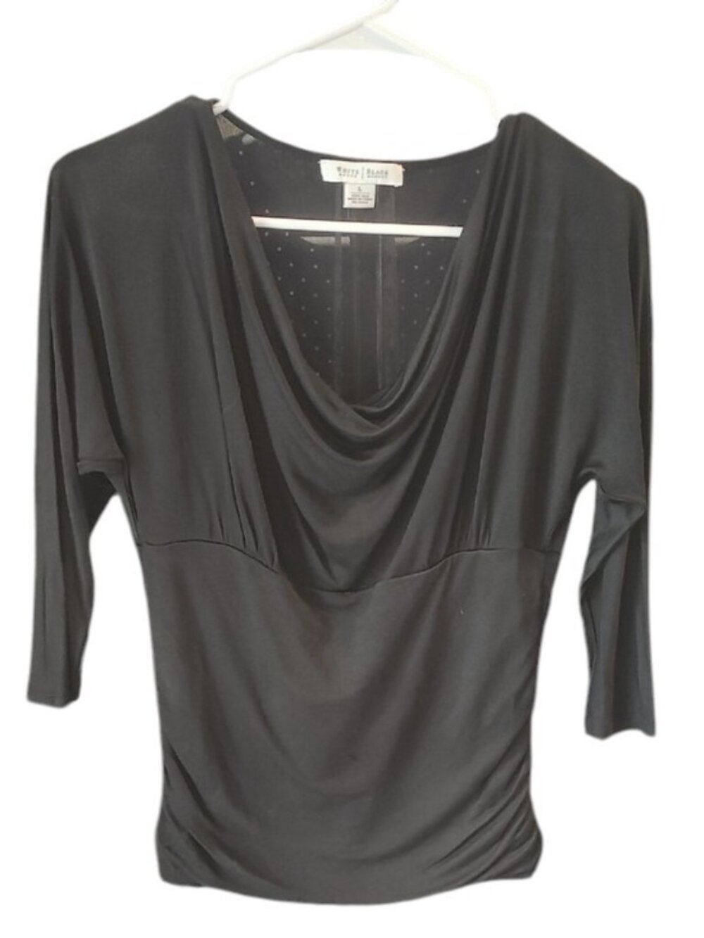 White House Black Market | Silk | Black Cowl-Neck Women's Top | 14 PTP